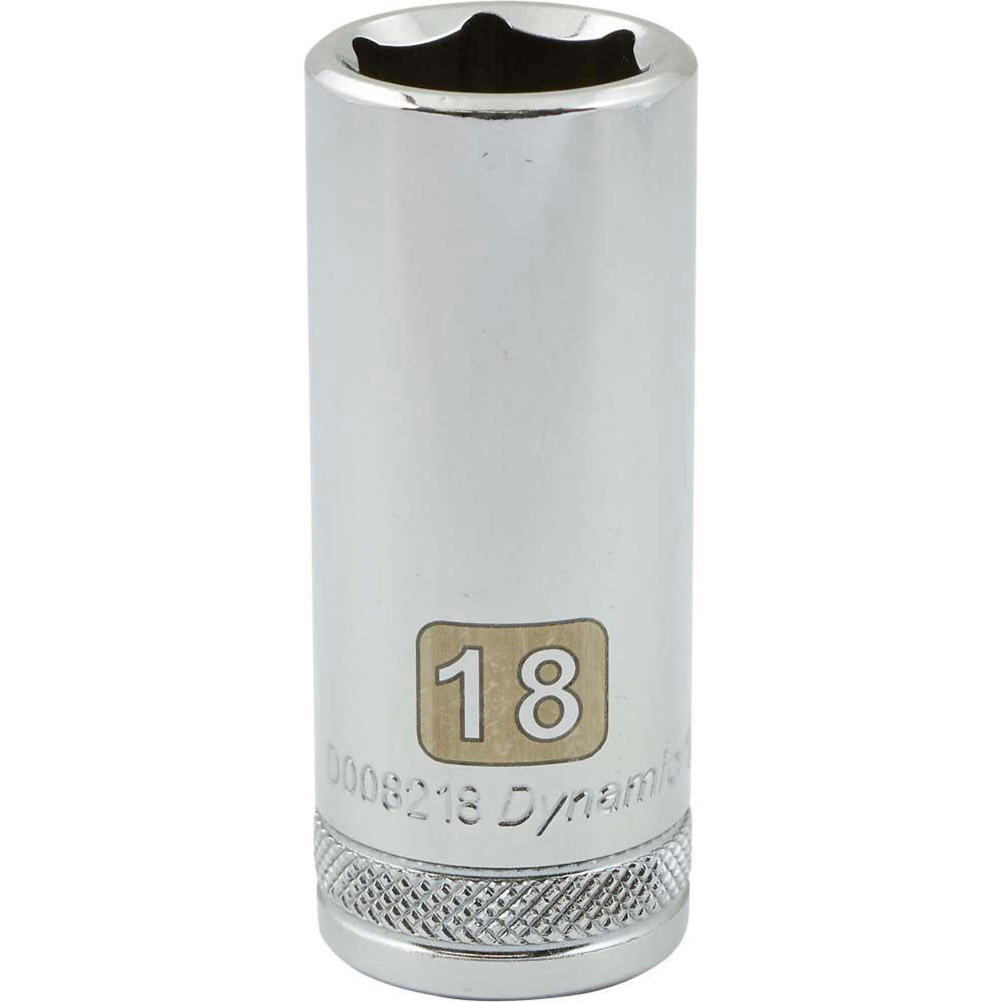 Dynamic Tools 3/8" Drive 6 Point Metric, 18mm Deep Length, Chrome Finish Socket